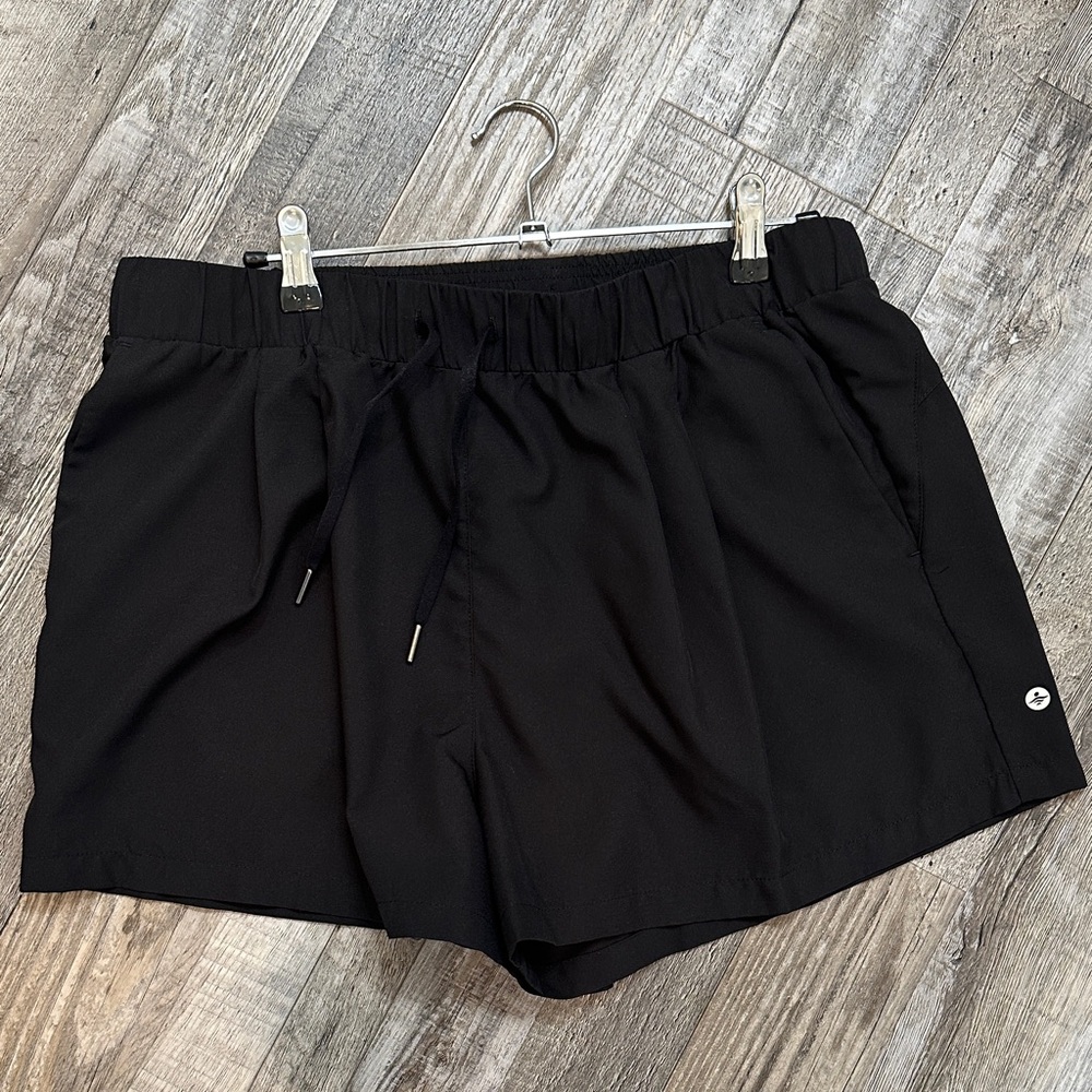 HALARA Black Athletic Drawstring Shorts
